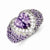 Sterling Silver Purple & Clear CZ Ring