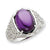 Sterling Silver Purple Cabochon CZ Ring