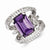 Sterling Silver Purple & Clear CZ Ring