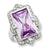 Sterling Silver Purple & Clear CZ Ring