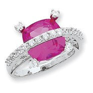 Sterling Silver Pink CZ Ring