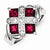 Sterling Silver Red & Clear CZ Ring