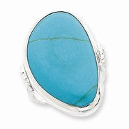 Sterling Silver Synthetic Turquoise Ring