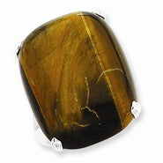 Sterling Silver Rectangle Tiger Eye Ring