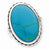 Sterling Silver Antiqued Oval Synthetic Turquoise Ring