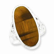 Sterling Silver Oval Tiger Eye Ring