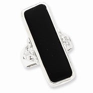 Sterling Silver Rectangle Black Onyx Ring