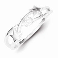 Sterling Silver CZ Star Ring