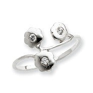 Sterling Silver CZ Flower Ring