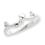 Sterling Silver CZ Hearts Ring