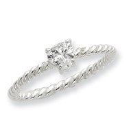 Sterling Silver CZ Heart Ring