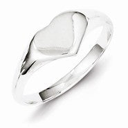 Sterling Silver Heart Signet Ring