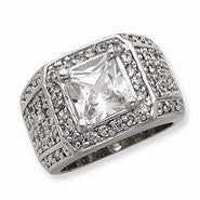 Sterling Silver Men's CZ Ring