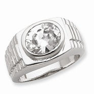 Sterling Silver Men's CZ Ring