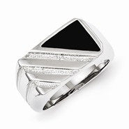 Sterling Silver Men's Onyx Ring