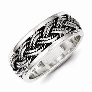 Sterling Silver Rope Weave Design Ring