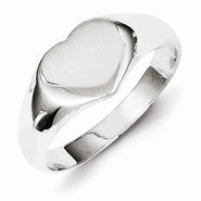 Sterling Silver Heart Signet Ring