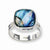 Sterling Silver Blue Dichroic Glass Ring