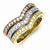 Sterling Silver Vermeil Trio Stackable CZ Ring