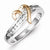 Sterling Silver Vermeil Polished Heart CZ Ring