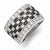 Sterling Silver w/Rhodium Black & White CZ Checkerboard Ring