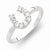 Sterling Silver Polished U Shaped Clear CZ Ring