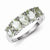 Sterling Silver w/Rhodium 5 Pear Green Quartz & Diamond Ring