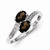 Sterling Silver w/Rhodium 2 Oval Smokey Quartz & Diamond Ring