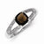 Sterling Silver w/Rhodium Cushion-cut Smokey Quartz & Diamond Ring