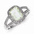 Sterling Silver w/Rhodium Emerald-cut G. Quartz & Diamond Ring