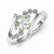 Sterling Silver w/Rhodium Princess-cut G. Quartz & Diamond Ring