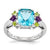 Sterling Silver Light Swiss Blue Topaz, Amethyst & Citrine Ring