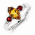 Sterling Silver Citrine & Garnet Ring