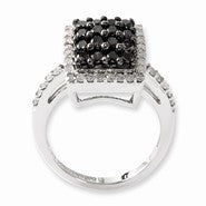 Sterling Silver Black & White Diamond Ring