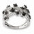 Sterling Silver Black & White Diamond Ring