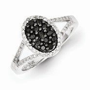 Sterling Silver Black & White Diamond Ring