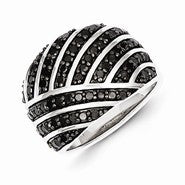 Sterling Silver Black Diamond Ring