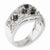 Sterling Silver Black & White Diamond Ring