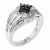 Sterling Silver Black & White Diamond Ring