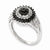 Sterling Silver Black & White Diamond Ring