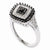 Sterling Silver Black & White Diamond Ring