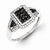 Sterling Silver Black & White Diamond Ring