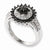 Sterling Silver Black & White Diamond Ring