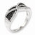 Sterling Silver Black & White Diamond Ring