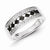 Sterling Silver Black & White Diamond Ring