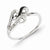 Sterling Silver Black and White Diamond Ring