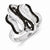 Sterling Silver Black and White Diamond Ring