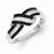 Sterling Silver Black and White Diamond Ring