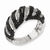 Sterling Silver Black and White Diamond Ring