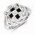 Sterling Silver Black and White Diamond Ring